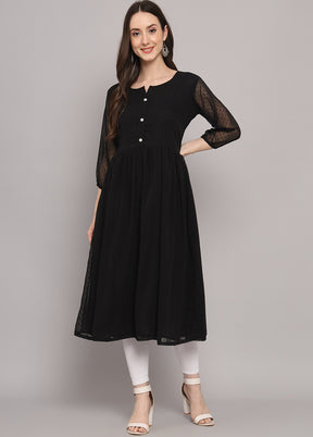 Black Readymade Georgette Kurti