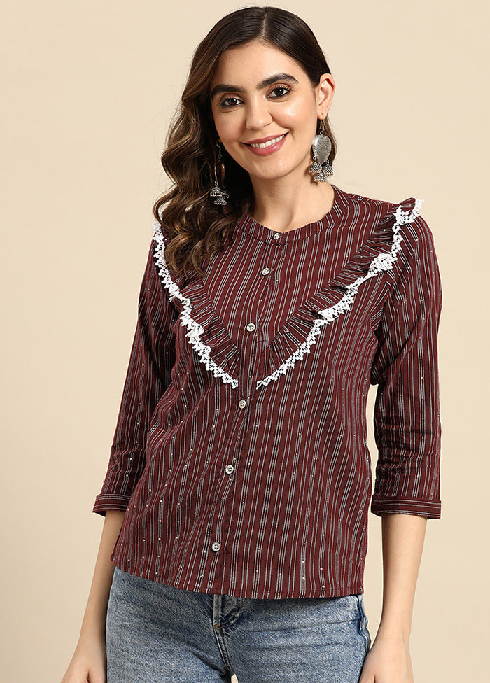 Maroon Readymade Cotton Top