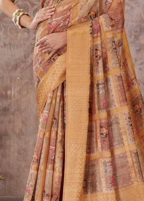 Mustard Cotton Saree With Blouse Piece