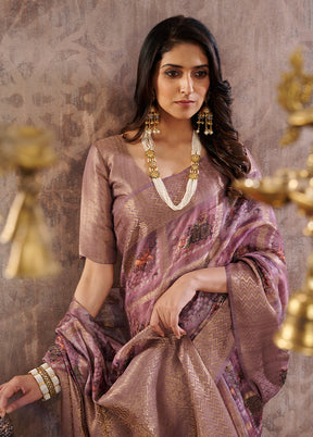 Purple Cotton Saree With Blouse Piece