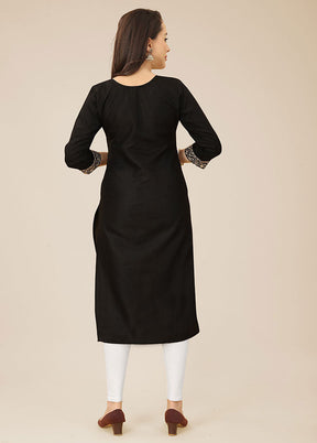 Black Readymade Cotton Kurti