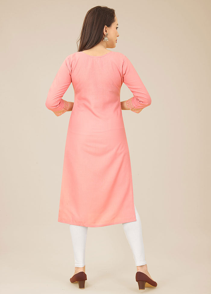 Pink Readymade Cotton Kurti