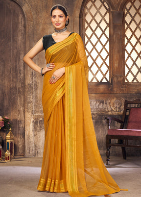 Orange Spun Silk Saree With Blouse Piece