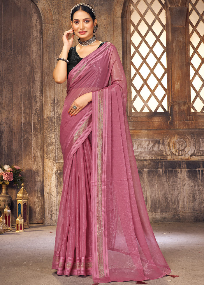 Purple Spun Silk Saree With Blouse Piece