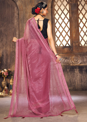 Purple Spun Silk Saree With Blouse Piece