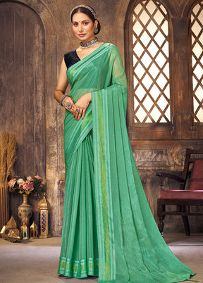 Rama Spun Silk Saree With Blouse Piece