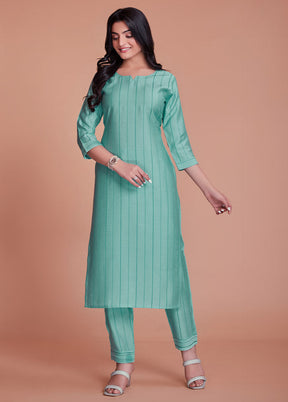 2 Pc Blue Readymade Viscose Kurti Set