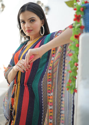 Multicolor Readymade Cotton Kaftaan