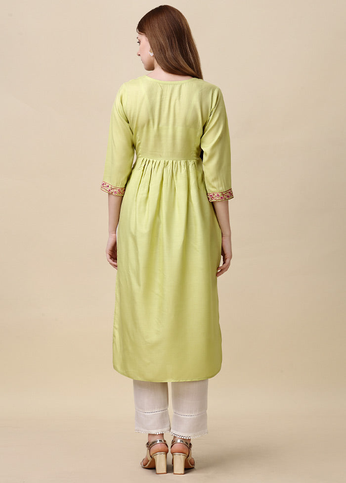 Green Readymade Viscose Anarkali Kurti