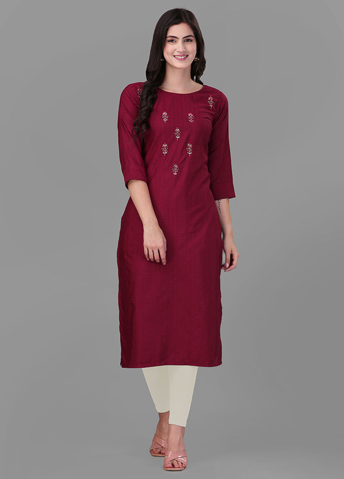 Maroon Readymade Rayon Kurti