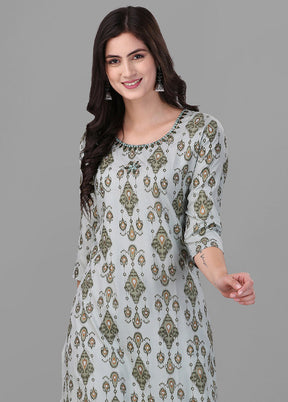 Grey Readymade Rayon Kurti