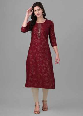 Maroon Readymade Rayon Kurti