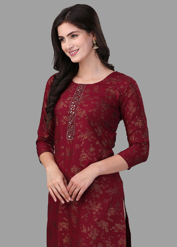 Maroon Readymade Rayon Kurti