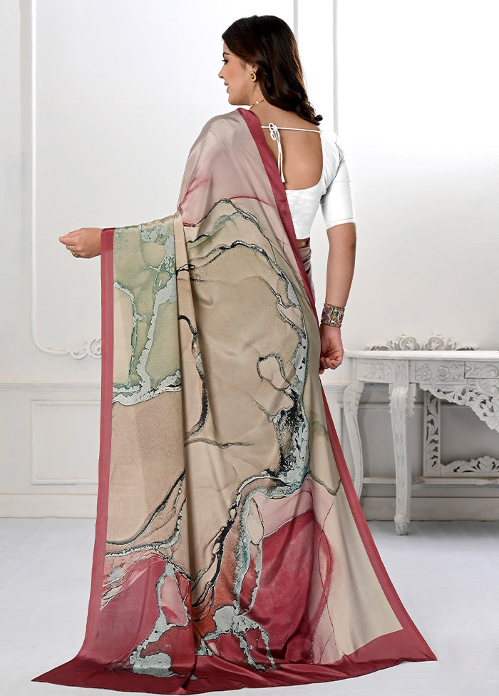 Grey Spun Silk Saree With Blouse Piece