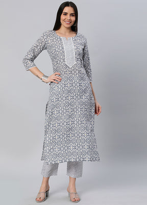 2 Pc Grey Readymade Rayon Kurti Set