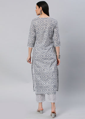 2 Pc Grey Readymade Rayon Kurti Set