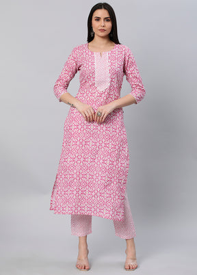 2 Pc Pink Readymade Rayon Kurti Set