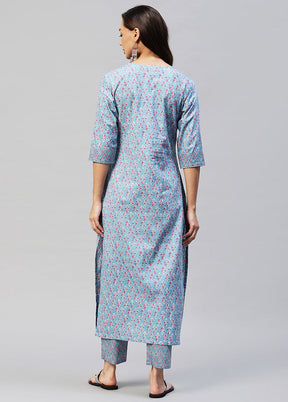 2 Pc Blue Readymade Rayon Kurti Set