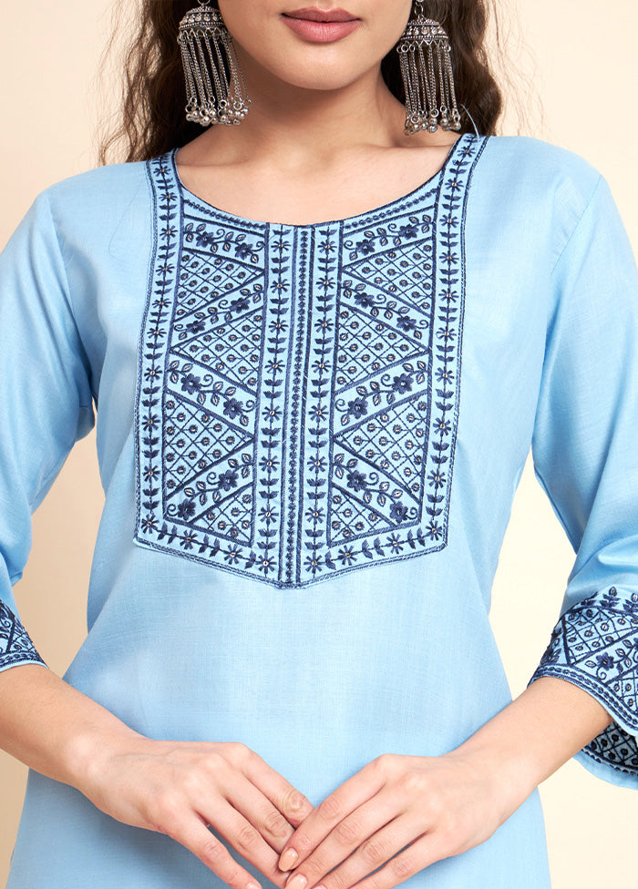 Blue Readymade Cotton Kurti