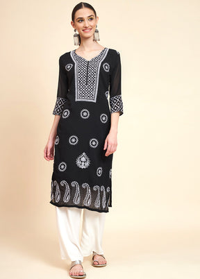 Black Readymade Georgette Kurti