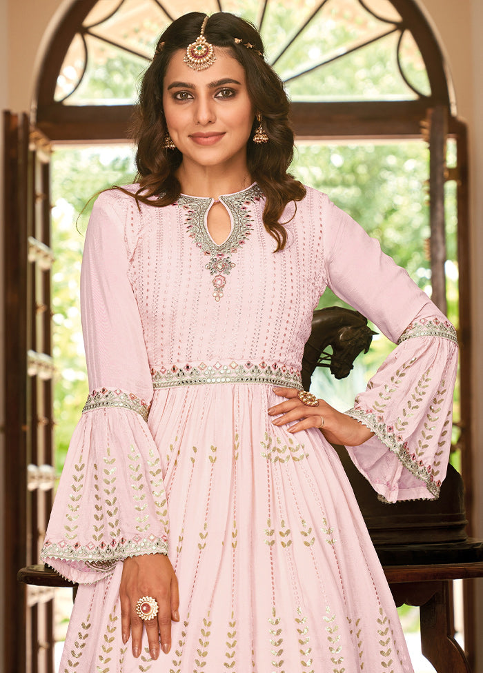 3 Pc Pink Unstitched Silk Suit Set