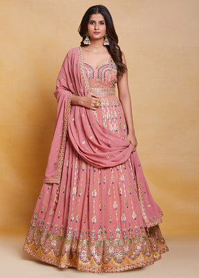 Pink Readymade Georgette Indian Dress