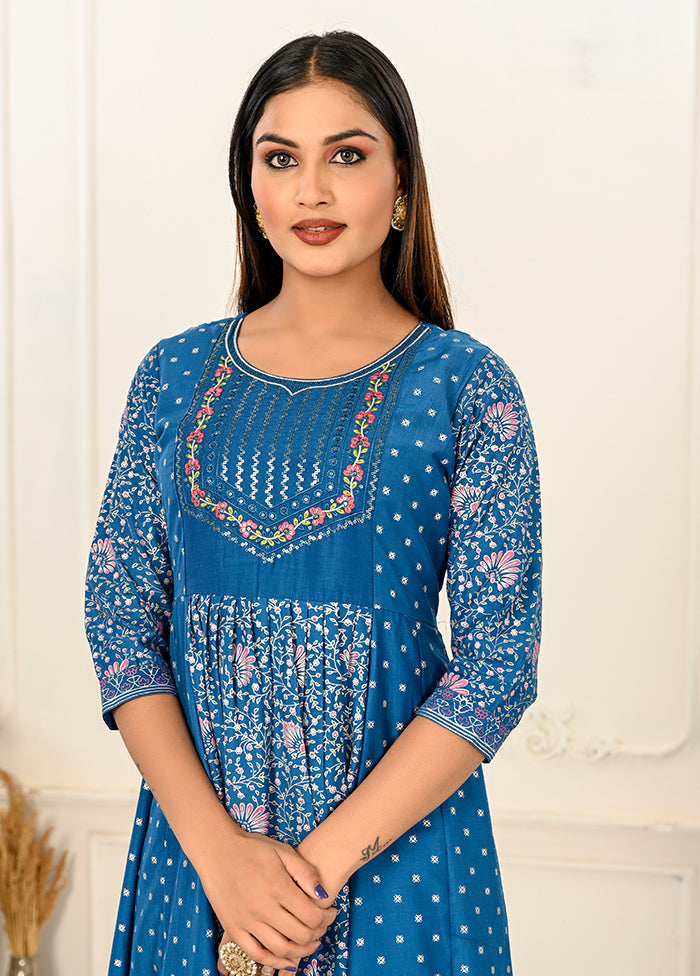 Blue Readymade Cotton Kurti