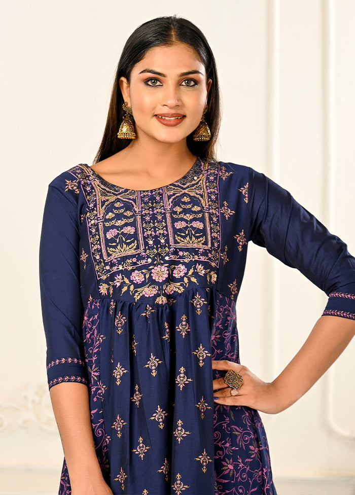 Purple Readymade Cotton Kurti