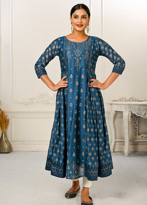 Blue Readymade Cotton Kurti