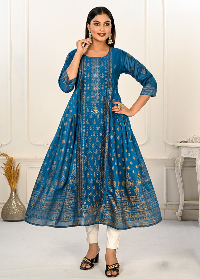 Blue Readymade Cotton Kurti