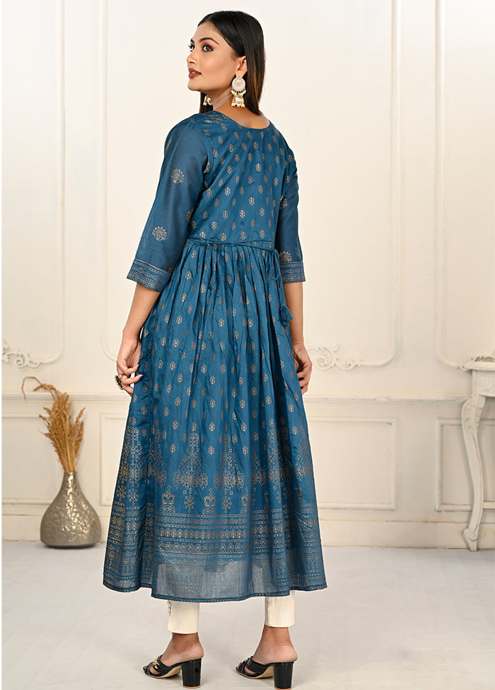 Blue Readymade Cotton Kurti