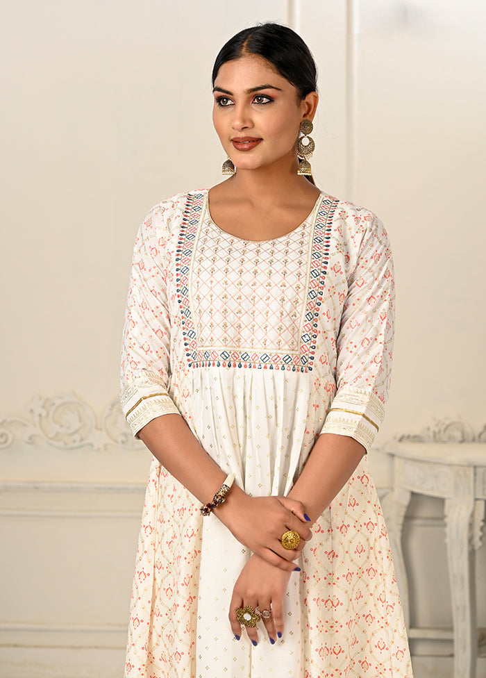 Off White Readymade Cotton Kurti