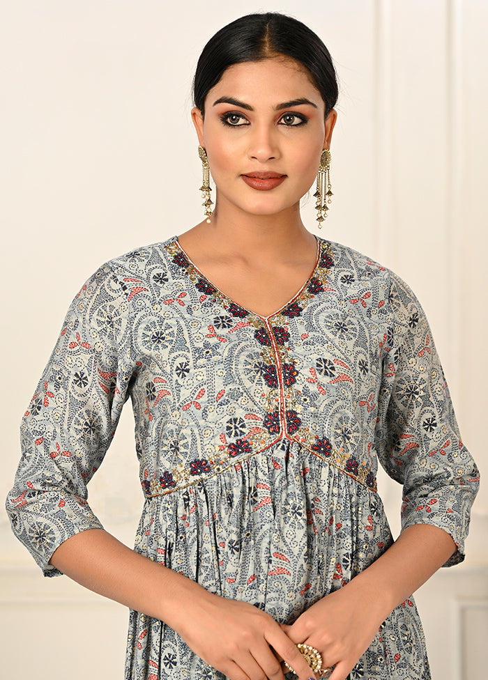 Blue Readymade Cotton Kurti