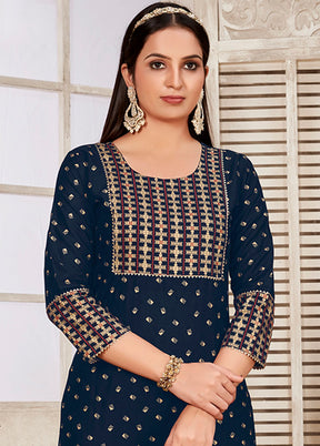 Blue Readymade Rayon Kurti