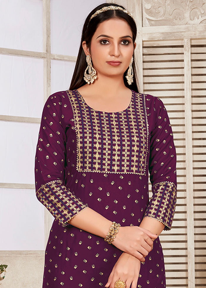 Wine Readymade Rayon Kurti