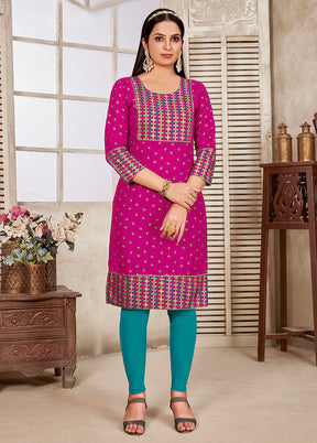 Pink Readymade Rayon Kurti