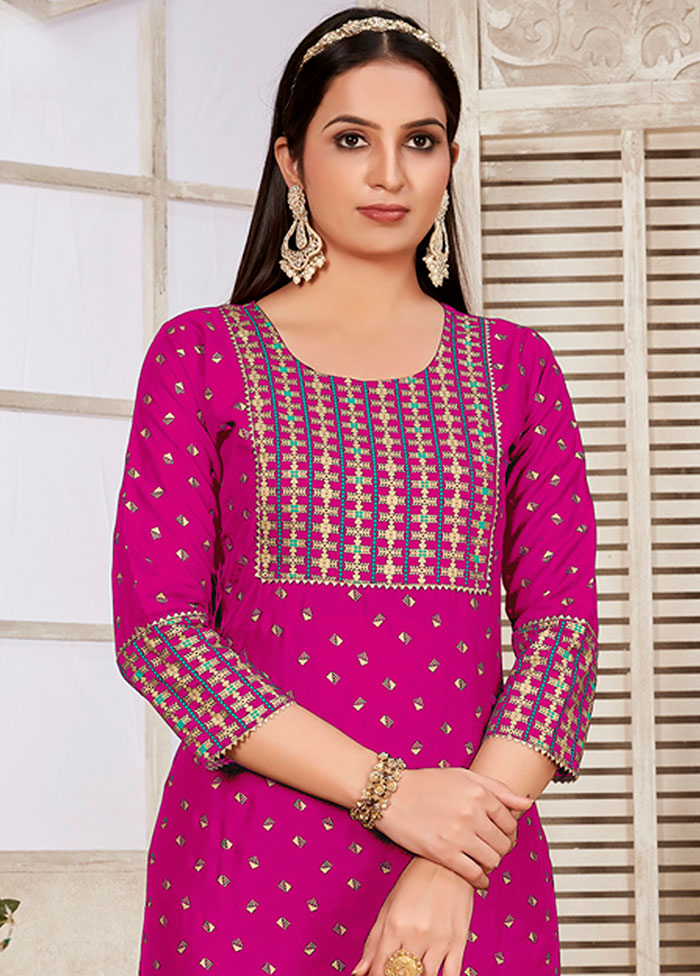 Pink Readymade Rayon Kurti