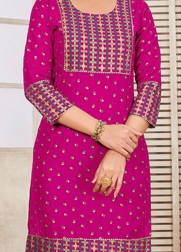 Pink Readymade Rayon Kurti