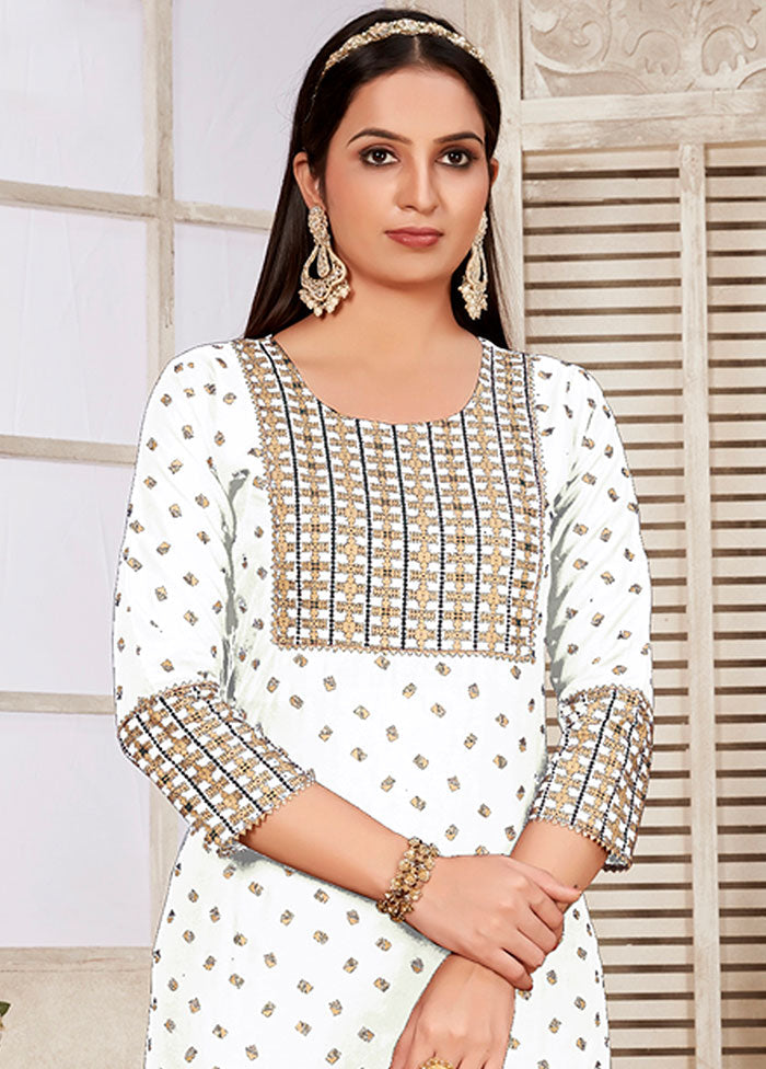 White Readymade Rayon Kurti