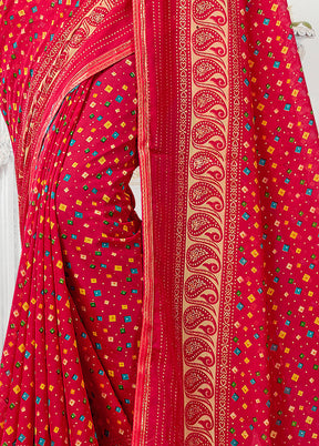 Pink Spun Silk Saree With Blouse Piece