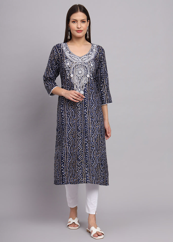 Blue Readymade Cotton Kurti