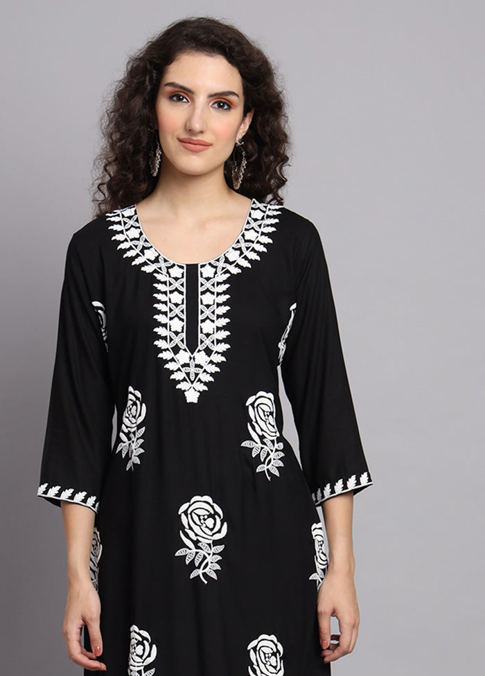 Black Readymade Rayon Kurti