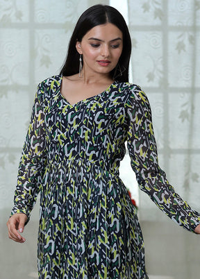 Black Readymade Georgette Kurti