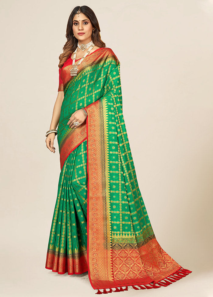 Green Georgette Saree With Blouse Piece