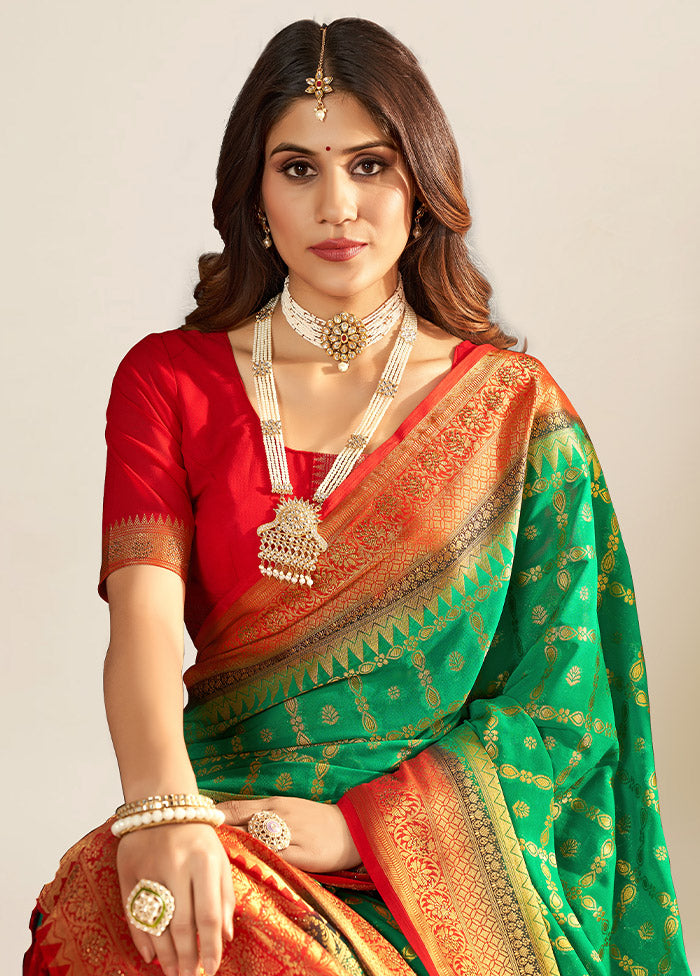 Green Georgette Saree With Blouse Piece