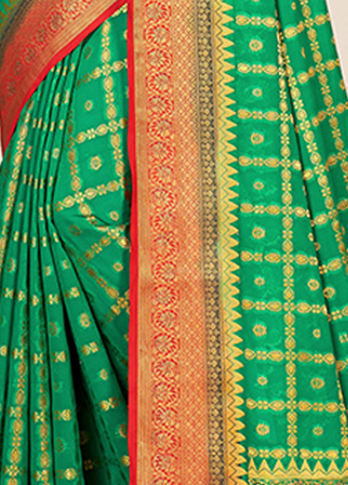 Green Georgette Saree With Blouse Piece