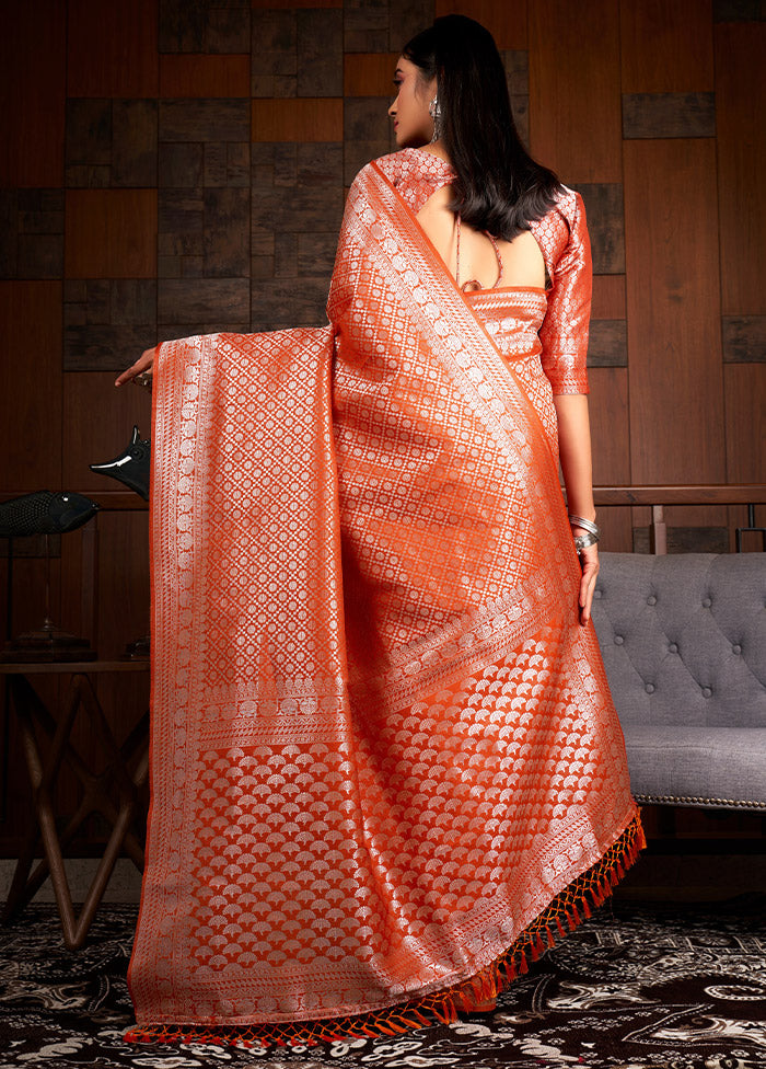 Red Kanjivaram Silk Saree With Blouse Piece