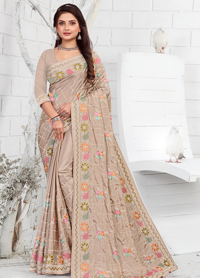 Grey Georgette Saree With Blouse Piece