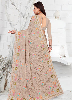 Grey Georgette Saree With Blouse Piece