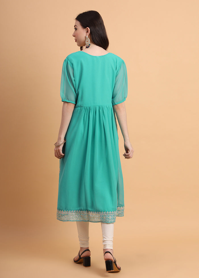 Blue Readymade Georgette Kurti